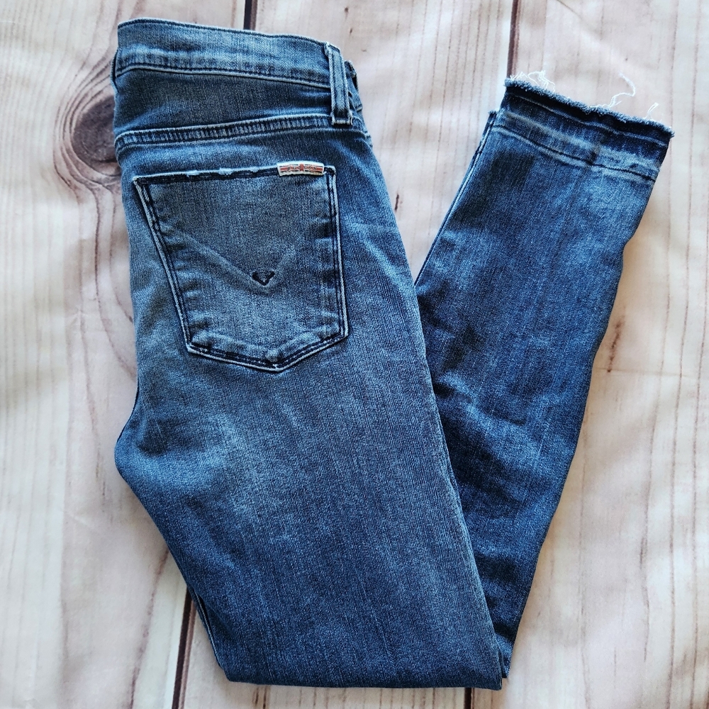Hudson "Nico Midrise Ankle" Cropped Blue Jeans | Women's Size 27 - Picture 2 of 12